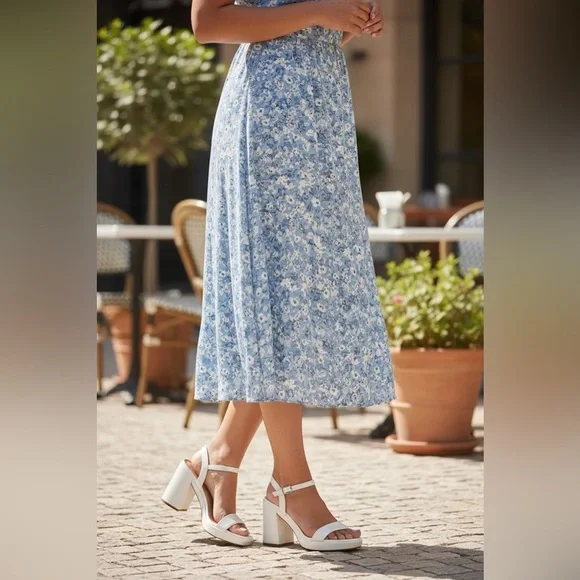 Putu White Platform Heel Sandals Womens Size 8.5 Ankle Strap Block Heel New - Picture 5 of 14